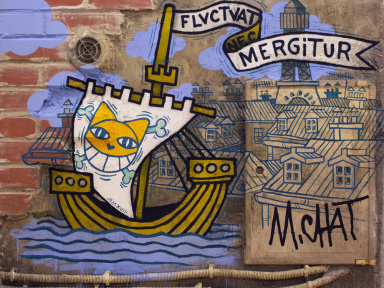 M.Chat fait le mur à la galerie Brugier