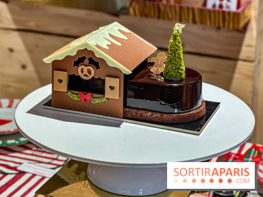 Bûches de Noël 2025 de La Grande Epicerie de Paris : trois gâteaux dans l'esprit des marchés de Noël
