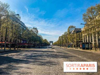 Visuel Paris vide Champs Elysées Arc de Triomphe