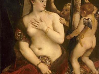 Tiziano Vecellio, dit Titien (1488/90-1576),
Vénus au miroir, Huile sur toile,
1, 25 x 1, 05 m, National Gallery of Art,
Washington, Andrew W. Mellon Collection,
Inv. 1937.1.34 © Courtesy Board of Trustees
of The National Gallery of Art, Washington