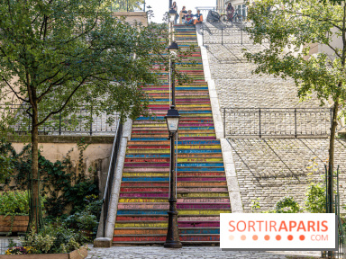 Montmartre Paris - escalier coloré
