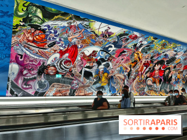 Une fresque éphémère à l'effigie de One Piece dans la gare Montparnasse pour les 25 ans du manga