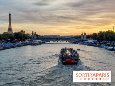 Visuels Paris - La Seine - Péniche - Coucher de soleil 