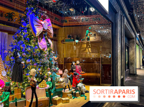 Les vitrines de Noël 2024 du Printemps Haussmann avec Juliette Binoche