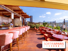 La terrasse en rooftop du Kinugawa à l'hôtel Sax Paris 7e
