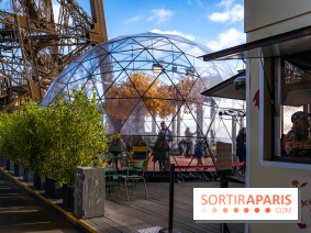 Bulle d'automne de la tour Eiffel : arbre géant et jeu grandeur nature au sommet de Paris