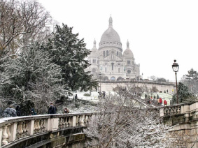 Paris sous la neige ce samedi, les photos
