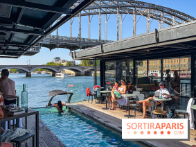 Bar OFF Paris Seine : le bar flottant insolite au bord d'une piscine, avec vue sur la Seine 