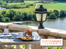 Le Brunch à volonté du belvédère au Domaine de la Corniche dans les Yvelines - photos -  table en terrasse avec vue