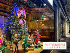 Les vitrines de Noël 2024 du Printemps Haussmann avec Juliette Binoche