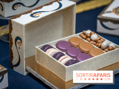La bûche coffrets de Noël en trompe l'œil de Ladurée 2024 par Julien Alvarez et les créations de fête -  macarons