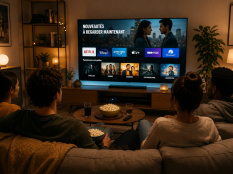 Soirée streaming entre amis devant la télévision