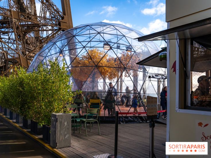 Bulle d'automne de la tour Eiffel : arbre géant et jeu grandeur nature au sommet de Paris