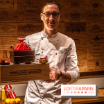 La Bûche de Noël d'Adrien Salavert aux Belles Perdrix de Troplong Mondot 2022 - hotte de vendanges du Père Noël