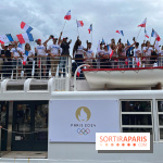 Athlètes et flambeau de Paris 2024