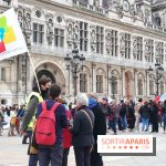 Manifestation des agents parisiens contre l'augmentation du temps de travail devant l'Hôtel de Ville