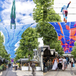 Le 100 mètres artistique : une œuvres sportive dans le ciel de Bercy Village