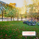 FIAC 2018 au Jardin des Tuileries : Olivier Mosset, Untitled (3 bikes), 2018