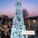 Le ciel de parapluies et le sapin de Noël de Bercy Village 2021