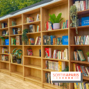 Bibliothèque et boite à livres géante à ciel ouvert