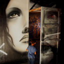 Woman Face by Bom. K Liliwenn 2013 wall graffiti Tour Paris 13 street art Galerie Itinerrance Gallery project