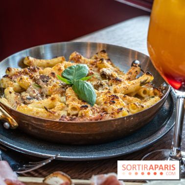 Raclette italienne chez I Grappoli à Paris - macaroni fromage