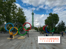 Jeux olympiques et paralympiques Paris 2024 - Visuel - Bastille - anneaux