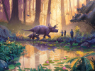 Campagne #33483 - Mondes Disparus Triceratops 67cm