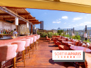 La terrasse en rooftop du Kinugawa à l'hôtel Sax Paris 7e