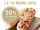 Vente flash Class'croute : -50% sur les sandwichs baguette