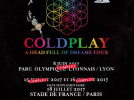 Coldplay en concerts au Stade de France en juillet 2017