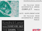 Kendrick Lamar en concert à l'AccorHotels Arena Bercy de Paris en février 2018 