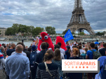 Athlètes et flambeau de Paris 2024