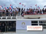 Athlètes et flambeau de Paris 2024