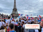 Athlètes et flambeau de Paris 2024