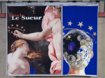 HAINS Raymons, /D'Eustache à Natacha/, diptyque, textile laine, tapisserie
de Beauvais, 2,250 m x 2,800 m, 2000-2010, 