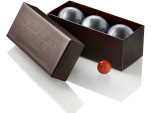 un coffret pétanque en chocolat by Pascal Caffet