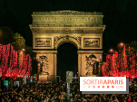 Réveillon du Nouvel an 2020 sur les Champs Élysées, spectacle sur l'Arc de Triomphe à Paris