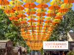 Un ciel de parapluies et tournesols à Bercy Village, l'installation magique de Patrícia Cunha