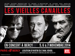 Les Vieilles Canailles : Johnny Hallyday, Jacques Dutronc et Eddy Mitchell, en concerts à Paris Bercy en novembre 2014 