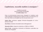 Conférence sur l'optimisme à la Gaîté Lyrique