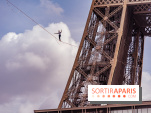Le Funambule Nathan Paulin traverse le Trocadéro de la Tour Eiffel au Théâtre Chaillot