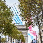 Commémorations du 11 novembre 2023 à l’Arc de Triomphe avec passage de la patrouille de France 
