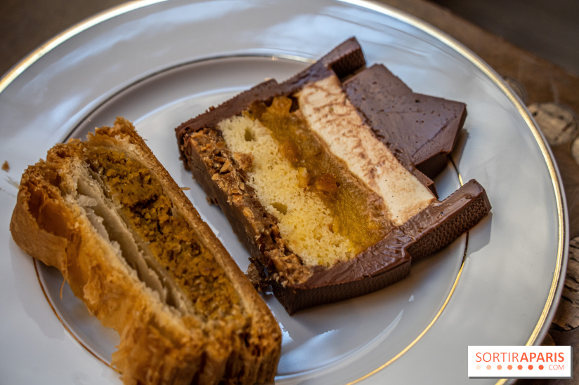 La Bûche de Noël d'Adrien Salavert aux Belles Perdrix de Troplong Mondot 2022 - hotte de vendanges du Père Noël