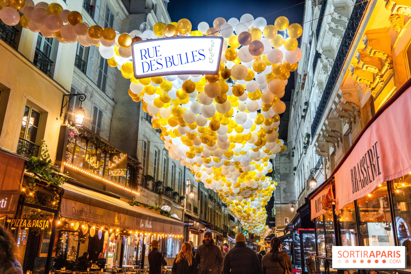 Rue des Bulles 2022 in Paris, rue Montorgueil - illuminations