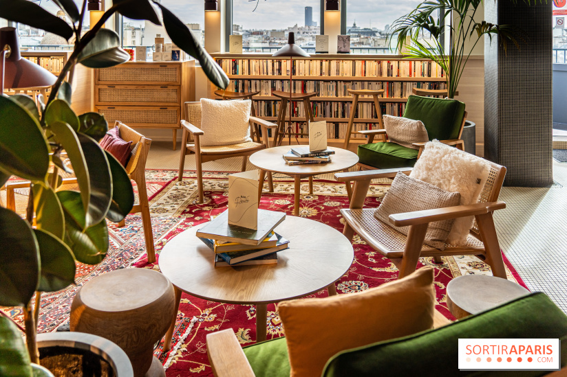 Bar Perché, café littéraire - terrasse du Printemps Haussmann  -  A7C6624 HDR