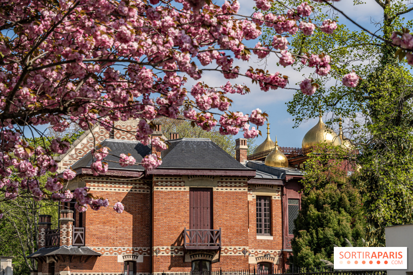 Parc de Bécon à Courbevoie - Pavillon des Indes - Cerisiers en fleurs -  A7C0006