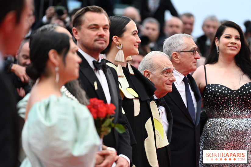 ©Rachid Bellak - Jillian Dion, Tantoo Cardinal, Leonardi DiCaprio, Lily Gladstone, Martin Scorsese, Robert De Niro et Cara Jade Myers