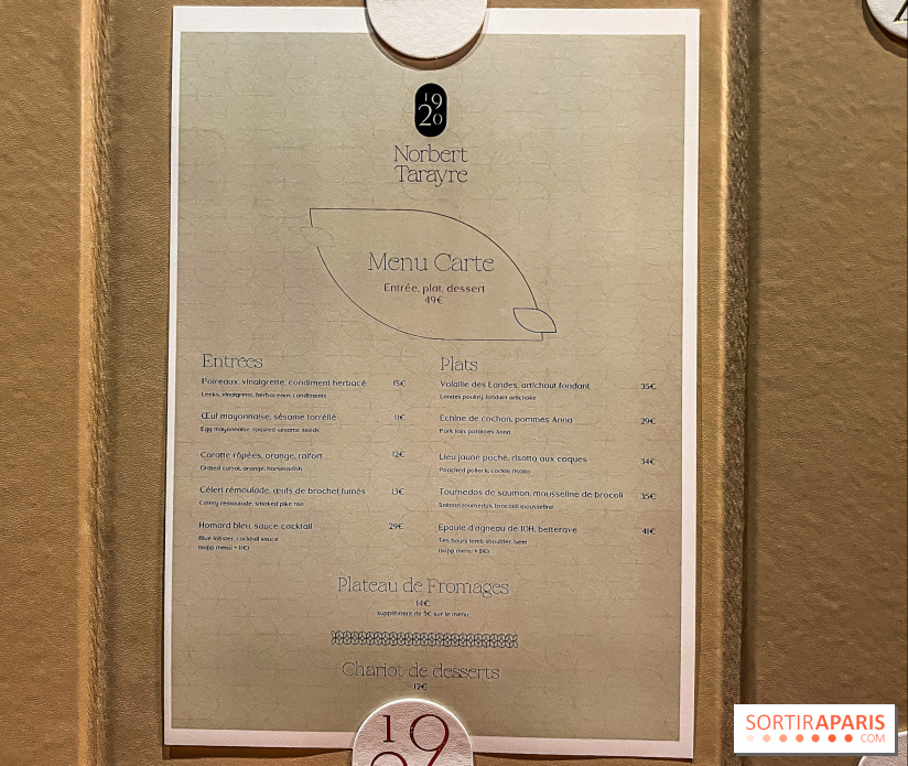 Le 19.20 by Norbert Tarare, le nouveau restaurant du Prince de Galles - photos - menu - carte - tarifs