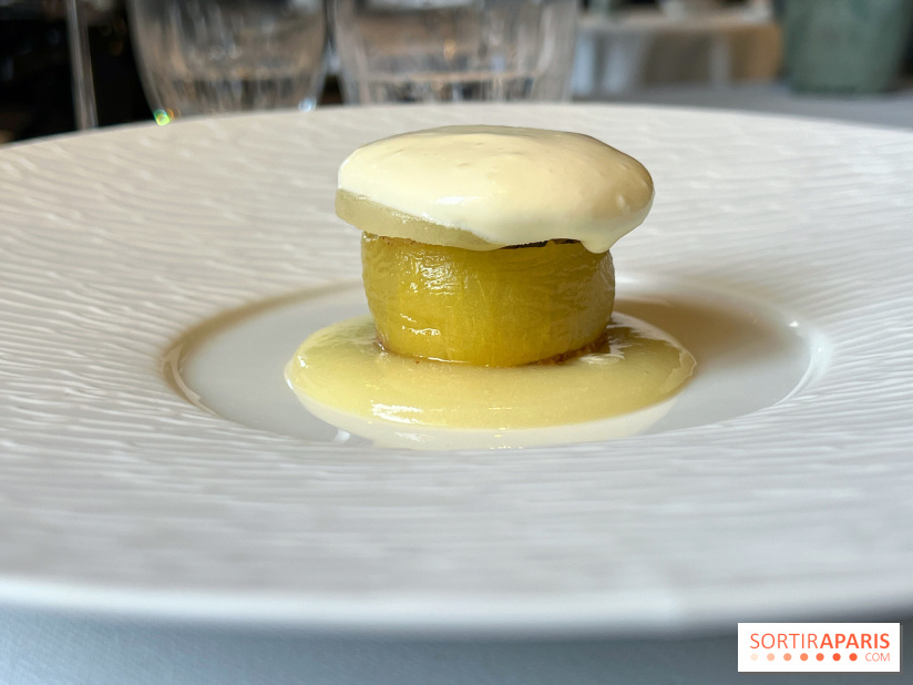 Menu chasse Le Gabriel, La Réserve - Dessert kiwi, noisette, Chartreuse